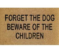 Cost Wise Natural Coir 60cm x 40cm heavy duty doormats with rubber base with humorous message (beware of children)