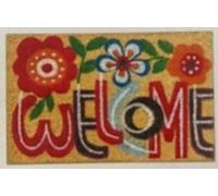 Cost Wise Natural Coir 60cm x 40cm heavy duty doormats with rubber base with humorous message (colourfull welcome)