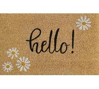 Cost Wise Natural Coir 60cm x 40cm heavy duty doormats with rubber base with humorous message (hello)