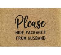 Cost Wise Natural Coir 60cm x 40cm heavy duty doormats with rubber base with humorous message (hide packages)