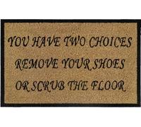 Cost Wise Natural Coir 60Cm X 40Cm Heavy Duty Doormats With Rubber Base With Humourous Message (Remove Your Shoes)