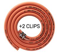 Cost wise Orange Gas Pipe For Bbq 5M + 2 Clips Date Stamped 2024 British Standard 8mm Hose