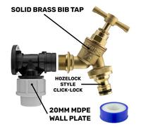 Cost Wise Outside Tap Kit,20mm Mdpe Wallplate/elbow Backplate+ Bib Tap+Ptfe Tape,brass Garden Tap For Hose