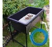 Cost Wise Portible dog wash bath on metal foldaway stand with drain away valve+ shower hose kit
