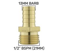 Cost Wise Solid Brass Pipe Hosetails To Male Bsp Thread For Pumps,filters Water Features And Fountains,13mm Barb-1/2" Bsp (21mm)