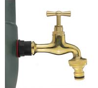 Cost Wise Water Butt/rain Barrel Adaptor +Antique Style Brass Tap(Requires A 21mm Hole)