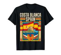 Costa Blanca Spain Flag Mediterranean Scenic Travel Art T-Shirt