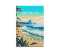 Costa Blanca Spain Vintage Travel Poster Canvas Wall Art Decorative Bedroom Modern Home Print Picture Artworkss 24x36inch(60x90cm)