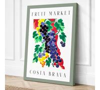 Costa Brava Fruit Market Canvas Wall Art Print 36x24 Inch