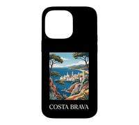 Costa Brava Spain Coastal Village Retro Travel Graphic Case for iPhone 14 Pro Max