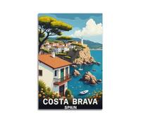 Costa Brava Spain Vintage Travel Poster (2) Wall Art Canvas Prints Hanging Picture Home Decors Idea 08x12inch(20x30cm)