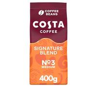 Costa Coffee Beans Signature Blend, Large Bag 400g x 5 (Pack of 5), Robusta and Arabica Beans, Smooth & Nutty with Notes of Caramel, Strength- Medium - 3, Rainforest Alliance