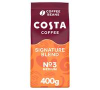 Costa Coffee Beans Signature Blend, Large Bag 400g x 5 (Pack of 5), Robusta and Arabica Beans, Smooth & Nutty with Notes of Caramel, Strength- Medium