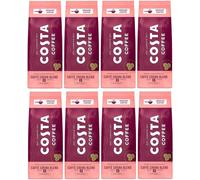 Costa Coffee Caffè Crema Blend Dark Roast Ground Coffee 200g (Pack of 8, Total 1600 Grams)