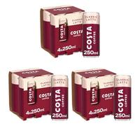 Costa Coffee Classic Latte Iced Coffee 4 x 250ml (Pack of 3)