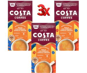 Costa Coffee Colombian Single Origin Espresso Capsules 3 x Packs (30 Pods Total)