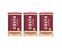 Costa Coffee Smooth Medium Roast Instant Coffee with Finely Ground Beans Tin 100g (pack of 3)