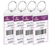 Costa Cruise Luggage Tag Holders [4 Pack] - Waterproof, Durable with Steel Loops - Fits All Costa Cruise Ships for Cruising in 2025, 2026 and 2027 - Cruise Essentials