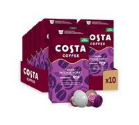 Costa Dark Intense Roast Aluminium Coffee Pods (Pack of 10, Total 100 Coffee Capsules)