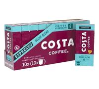 Costa Decaf Blend Nespresso Compatible Aluminum Coffee Capsules (Pack of 10, Total 100 Pods)