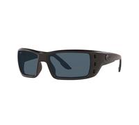 Costa Del Mar Men's Permit Rectangular Sunglasses, Blackout/Grey Polarized 580p, 62 mm