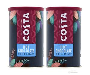 Costa Hot Chocolate Rich & Creamy Smooth With Chocolate Sprinkles Perfect Wooden Coffee Spoon The Perfect Pour 2 Tin Bundle