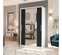 Costa Ii Sliding Door Wardrobe Modern Bedroom Storage With Mirror Spacious Hanging Shelving Unit Sl esign White Black