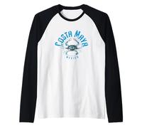 Costa Maya Mexico Crab Design Raglan Baseball Tee