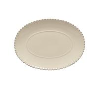 Costa Nova Ceramic Stoneware 14'' Oval platter - Pearl Collection Cream | Microwave & Dishwasher Safe Dinnerware | Food Safe Glazing | Restaurant Quality Dinnerware