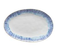 Costa Nova Ceramic Stoneware 16'' Oval Platter - Brisa Collection, Ria Blue | Microwave, Dishwasher, Oven & Freezer Safe Dinnerware | Food Safe Glazing | Restaurant Quality Serveware
