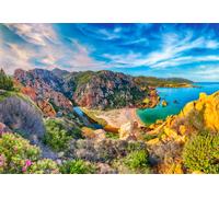 CASTORLAND 1500 Piece Jigsaw Puzzle, Costa Paradiso, Sardinia, Mediterranean, Italy, Rock Formations and Pristine Sand, Adult Jigsaw Puzzle, C-152254-2