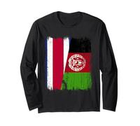 Costa Rica Afghanistan Half Flag Costa Rican Afghan Heritage Long Sleeve T-Shirt