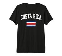 Costa Rica Arched College Varsity Text and Distressed Flag Premium T-Shirt