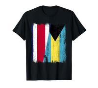 Costa Rica Bahamas Half Flag Costa Rican Bahamian Jersey T-Shirt