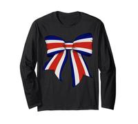 Costa Rica Costa Rican Pride Flag Girl Coquette Bow Ribbon Long Sleeve T-Shirt
