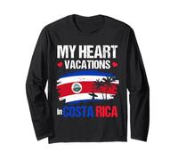 Costa Rica Flag Design My Heart Vacations in Costa Rica Long Sleeve T-Shirt