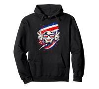 Costa Rica Flag Kids Costa Rican Cartoon Pullover Hoodie