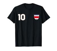 Costa RICA Flag Number 10 Shield Emblem National Pride T-Shirt