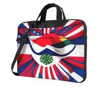 Costa Rica Flag Print Laptop bag,portable single shoulder laptop Sleeve Case,Compatible with 13-15.6 in, Black, 14 inch