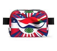 Costa Rica Flag Print Waterproof Sling Bag with Large Opening Side Bag Durable Waist Pack for Running Cycling Travel