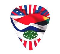 Costa Rica Flag Professional Guitar Picks Set 12 PCS ABS Material Thin Medium Heavy with Storage Box for Guitar Ukulele