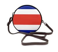 Costa Rica Flag Women Round Crossbody Bags Leather Sling Bag Purse