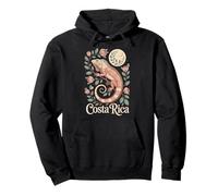 Costa Rica Iguana, Fun Tropical Flowers, and Moon Pullover Hoodie