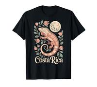 Costa Rica Iguana, Fun Tropical Flowers, and Moon T-Shirt
