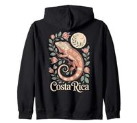Costa Rica Iguana, Fun Tropical Flowers, and Moon Zip Hoodie
