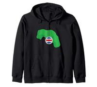 Costa Rica Map Costa Rica Proud Zip Hoodie