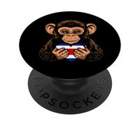 Costa Rica Monkey Costa Rican Flag Heart Costa Rican Roots PopSockets Adhesive PopGrip