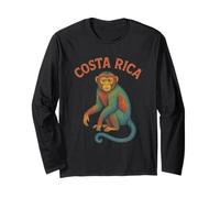 Costa Rica Monkey Jungle Retro Travel Wildlife Souvenir Long Sleeve T-Shirt