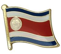 Costa Rica National Flag Enamel Metal Pin Badge Diplomat Lapel - 1.9cm x 1.6cm - Hard Enamel Tico Tricolour Flag Brooch - National Emblem Pin for Jacket, Hat, or Backpack