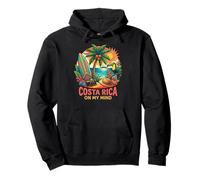 Costa Rica On My Mind Vacation Tropical Pura Vida Costa Rica Pullover Hoodie